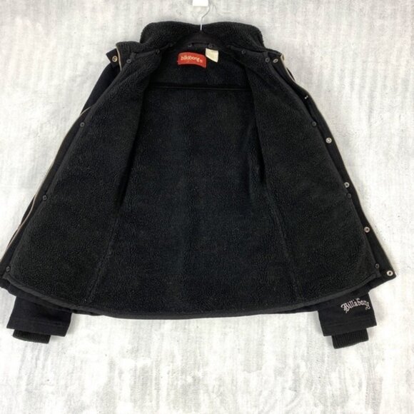 Billabong Black Wool Feel Jacket With Removable Sherpa Lining Womens Small - Picture 5 of 12